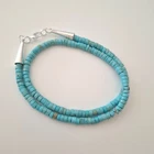 Genuine Blue Turquoise Heishi Natural Stone Beaded Necklace