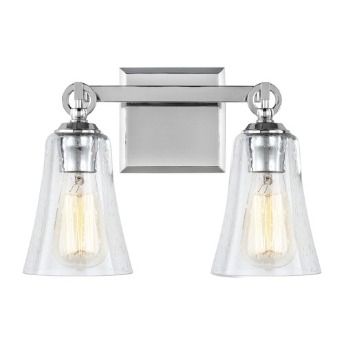 Feiss VS24702CH Monterro 13.5" 2-Light Clear Seeded Bath Vanity in Chrome