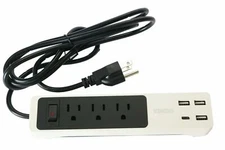 Multi Outlets Flat Plug Power Strip With 1 USB C & 3 USB fast charging 6ft cord