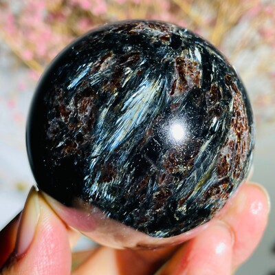 382g Natural Astrophyllite Fireworks Stone Quartz Crystal Sphere Ball Healing