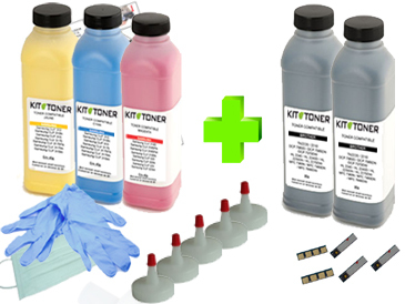 Toner Samsung CLP 325 pack de 5 recharges de rechange Cyan Jaune Magenta Noir x2