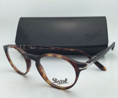New PERSOL Rx-able Eyeglasses 3092-V 9015 50-19 Havana Tortoise Round  Frames