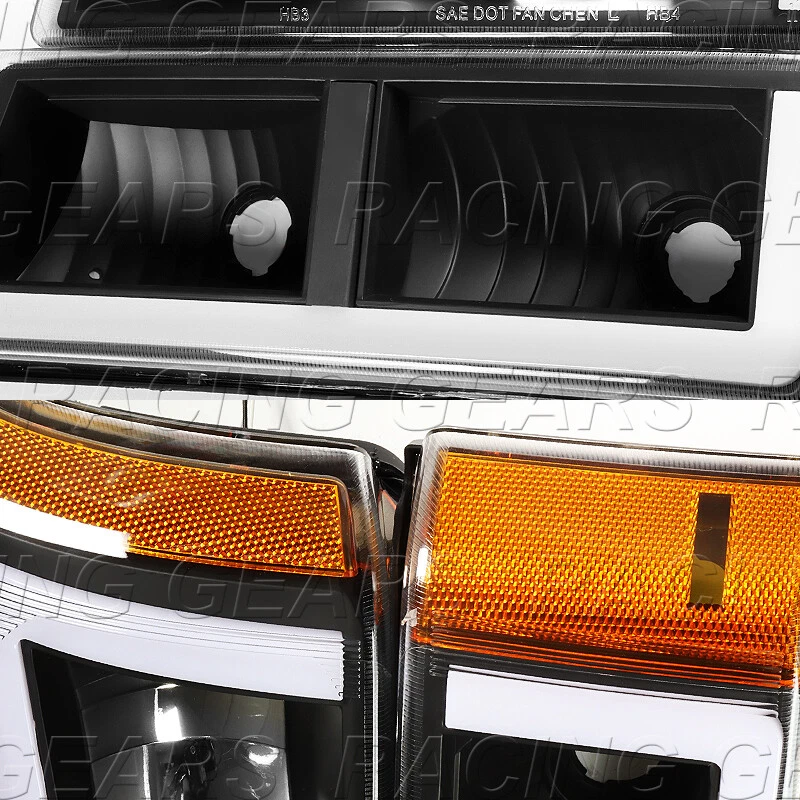 4 PIEZAS BARRA LED FAROS NEGROS APTOS 03-07 CHEVY SILVERADO 1500 2500 3500 AVALANCHA Foto 2 de 4