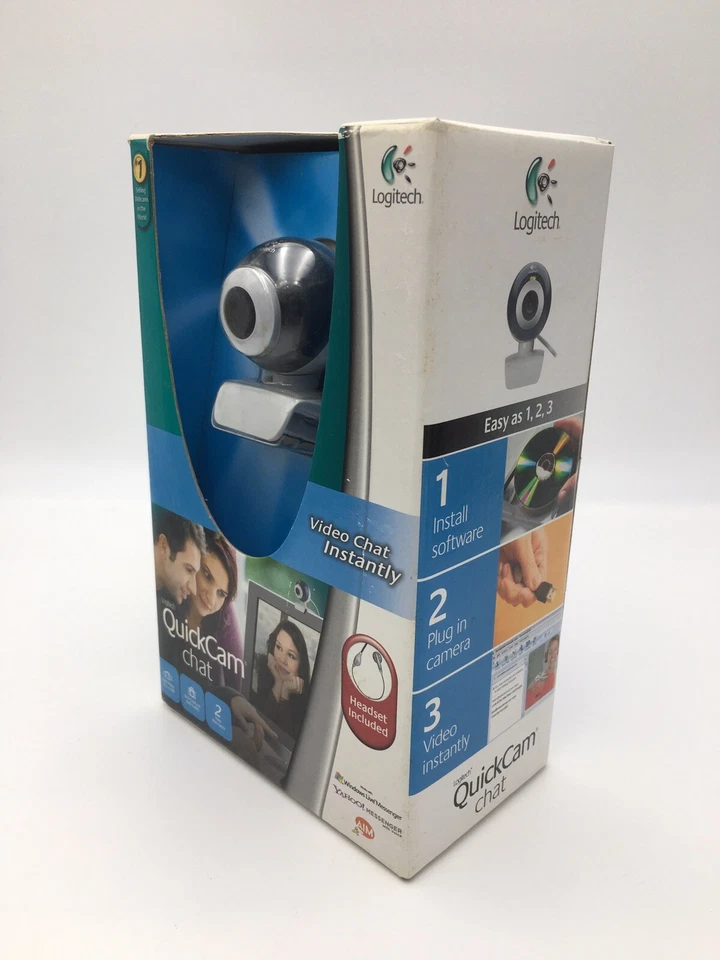 Logitech QuickCam Chat USB Video Webcam Conferencing Web Camera Skype & Headset. - Image 4 of 4