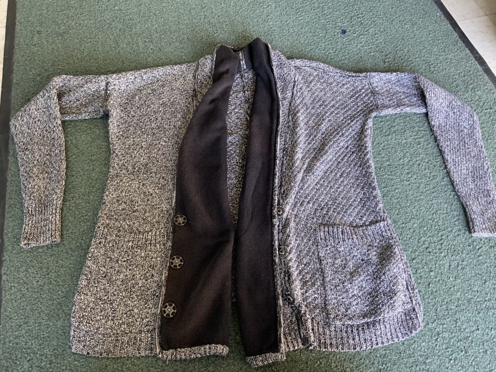 LULULEMON POST PRACTICE Black Ghost Knit Snap But… - image 3