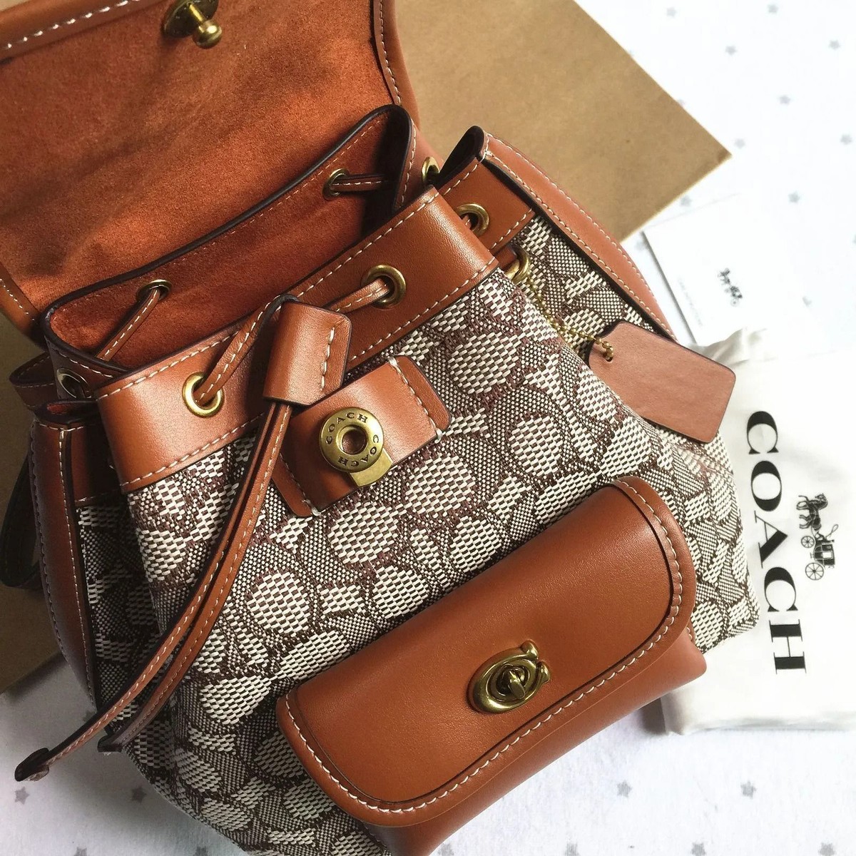 COACH Leah Backpack 21 Signature Textile Jacquard Backpack