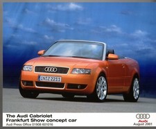 Audi Cabriolet Concept Car 2001 Original Press Photograph Front View A4