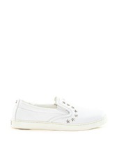Slip On in Pelle Bianca con Stelline Silver Jimmy Choo