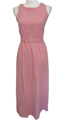 Francesca s Mi Ami Small Backless Pink Open Back Blouson  Summer  Resort Dress