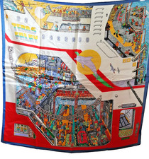 26"X26"Cruise Print Pure Mulberry Satin Silk12momme Scarf 65x65cm 4-83