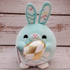 Snackles 8" April The Bunny Blue Plush Stuffed Animal W/ Easter Egg Zuru NWT