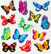  RARE  Glittery Micro, BUTTERFLY, BUTTERFLIES Sandylion Stickers - 1 square