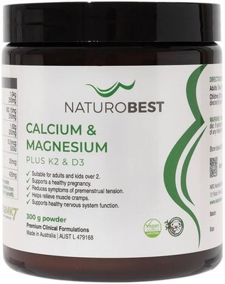 Calcium & Magnesium Plus K2 & D3 300g NaturoBest