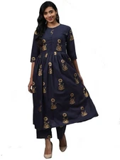 GoSriKi Women Floral Printed Kurta with Palazzos