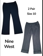 Women's Nine West Bootcut Pants Size 10 (Quanity 2) Black & Grey