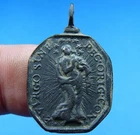 AWESOME RARE 1600s ANTIQUE  HOLY GRAIL & IMMACULATE CONCEPTION MEDAL PENDANT