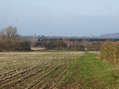 Photo A3 Intercity Express Train crossing the d'Arcy Dalton Way Longcot  c2019