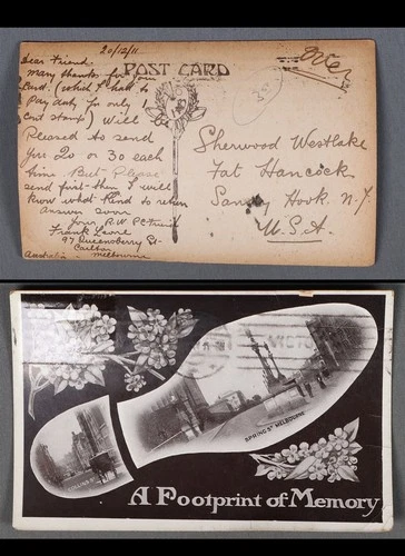 MayfairStamps Australia 1911 to Sandy Hook NY Spring Street Melbourne Post Card