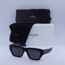 Celine CL40297U 01A Shiny Black/Smoke 53-18-150 Sunglasses New Authentic