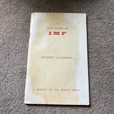 ORIGINAL OWNERS HANDBOOK MANUAL  FOR SUNBEAN  IMP   ISSUED 1963