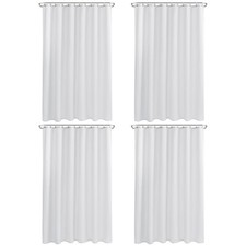 Extra Long Fabric Shower Curtain Liners 4 Pack - W72 x H84 - Water Resistant ...