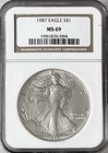 1987 P AMERICAN SILVER EAGLE S$1 NGC MS69 0.999 Fine 1 Oz Bullion Coin #094