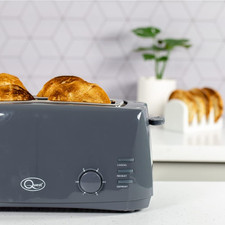 Image of Quest 4-Slice Toaster Grey with Extra Wide Slots and 6 Settings