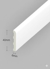 115 cm ( 1.15 metre ) - 40mm PVC plastic Trim - White delivered in flat pack
