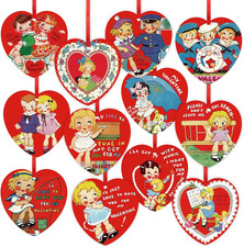 48Pcs Vintage Valentines Ornaments for Tree Hanging Valentine Decorations Love H