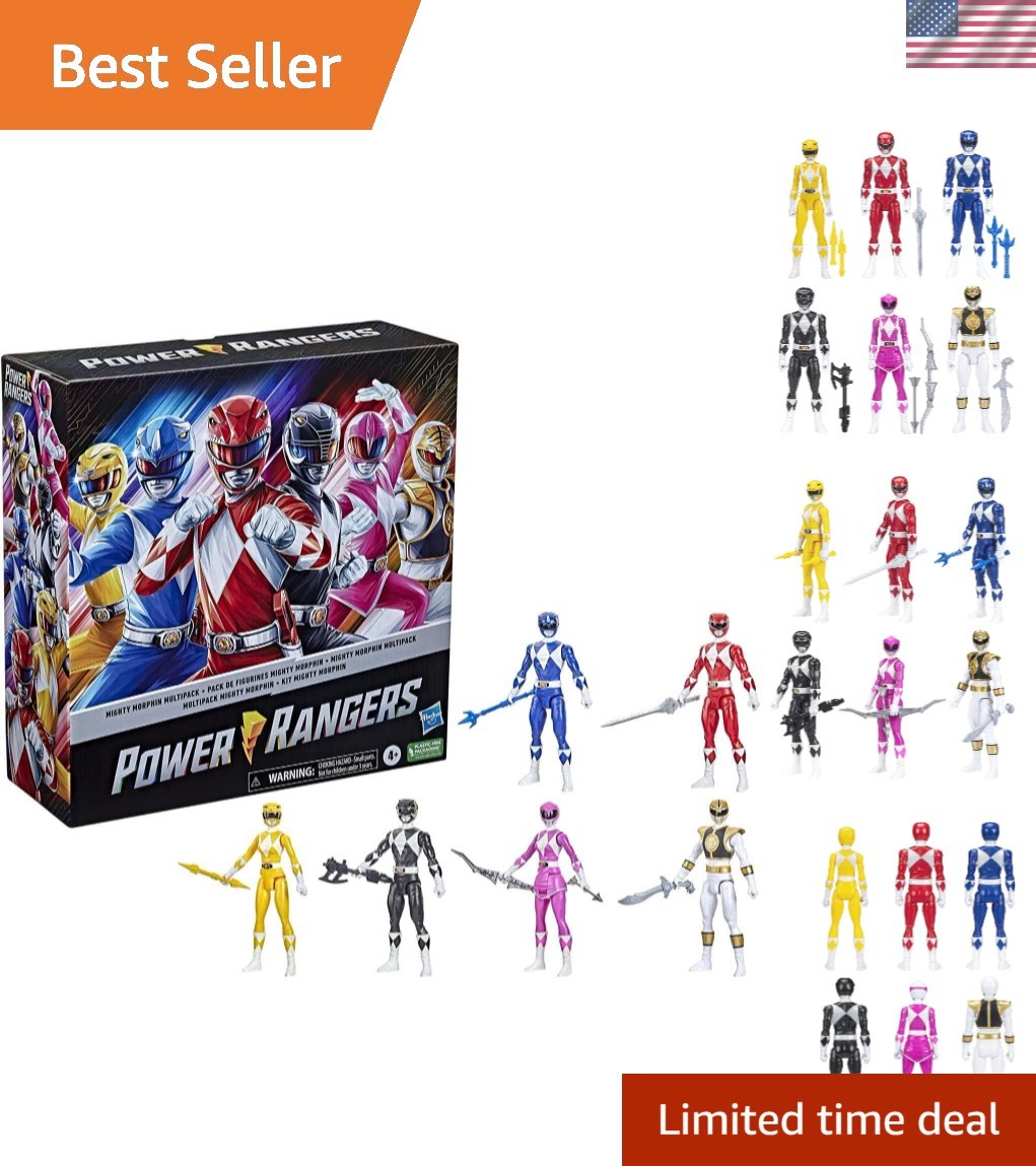 Mighty Morphin Power Rangers 12-Inch Multipack 6-Figure Set with Accessories