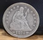 1874-S Silver Seated Liberty Quarter San Francisco Good/VG Details