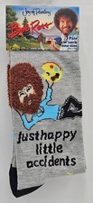 Bob Ross Joy Of Painting Graphic Novelty Crew Socks Unisex Adult 8-12, 9-14 New