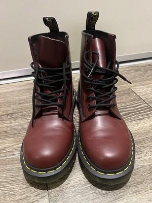 Dr. Martens 1460 Cherry Red Smooth Leather Boots Men s US 9 Used Good Condition