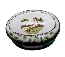 Halcyon Days trinket box castle trees garden