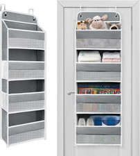 Over the Door Organizer 4 Shelves 4 Side Pockets, Hanging Door Storage