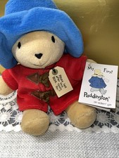 Vintage Paddington Bear Eden Toys Red Coat Blue Hat Peru-London England Plush