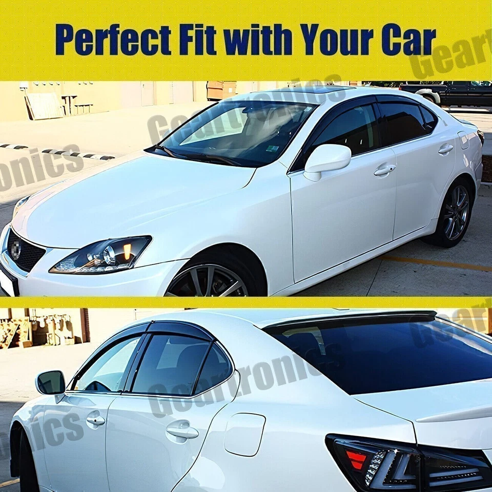 Para Lexus IS250 IS350 2006-2012 sedán viseras de ventana ventilación lluvia Cvmowuawhtounsrkt Foto 4 de 4