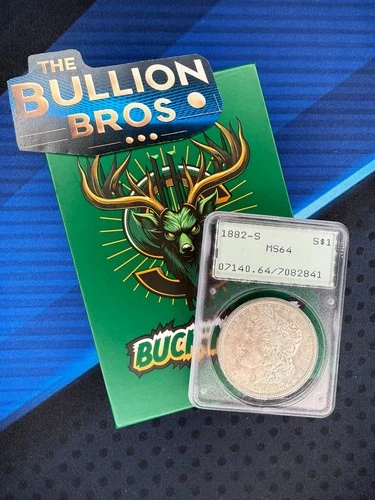 💥 1882 S Morgan Silver Dollar PCGS MS64 in OGH "Rattler" 💥