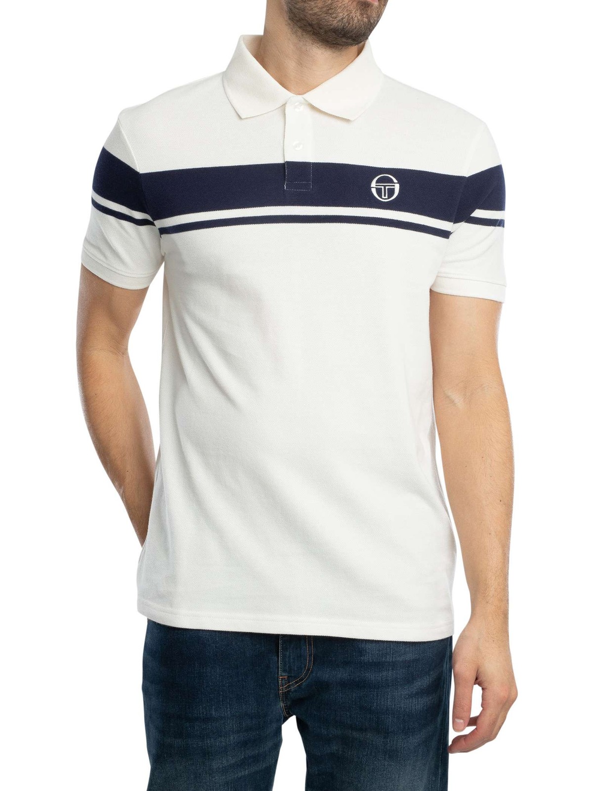Мужская рубашка поло Sergio Tacchini Young Line белая 9490₽