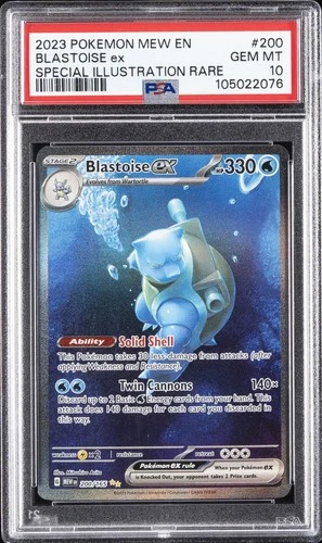 2023 POKEMON MEW EN-151 SPECIAL ILLUSTRATION RARE #200 BLASTOISE EX PSA 10