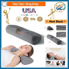 Dark Gray Memory Foam Cervical Neck Pillow for Pain Relief Sleeping