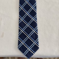 Nautica 100 Silk Striped Tie America Blue Patriotic Designer USA