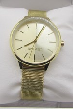 NEW Nine West Gold Tone Split Face Women's Wrist Watch