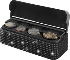 Coin Holder for Car,Car Accessories Bling Crystal Car Coin Holder,Bling Car Inte