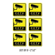 6x Security Camera CCTV Surveillance Sticker Video Warning Decal Notice Caution