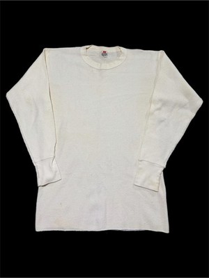 Hanes Thermal Long Johns Shirt Men 3XL White Vtg Thermal Waffle