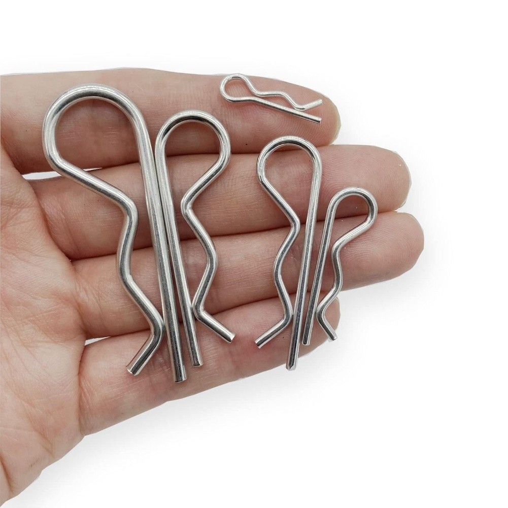 85pcs Galvanized R Type Split Pins Spring Clip Pins with Storage Container