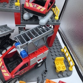 LEGO DUPLO TOWN FIRE STATION (5601) Fighters Truck Helicopter Lot EXTRAS *READ*