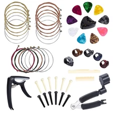 Benvo Guitar Accessories Kit - 49 Piece Set Including Strings, Winder, Capo, ...