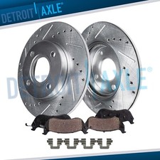 240mm Rear Drilled Slotted Brake Rotors Brake Pads Kit for 2012 - 2019 Fiat 500
